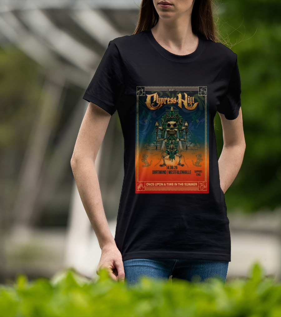 Cypress Hill XXXV Dortmund Westfalenhalle 14.06.26 Support E7hel Once Upon A Time In The Summer Skeleton Warrior T-Shirt