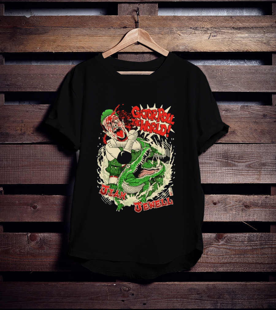 Gator Roll The World Jiah Jewell Wrestling Alligator Comic T-Shirt