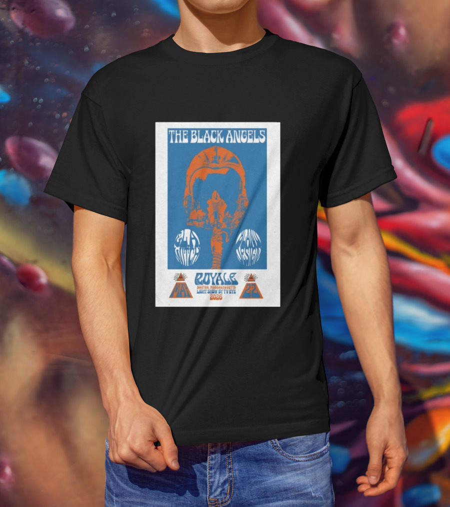 The Black Angels Royale Boston MA May 22 2026 Light Show By TV Eye Psychedelic Helmet T-Shirt