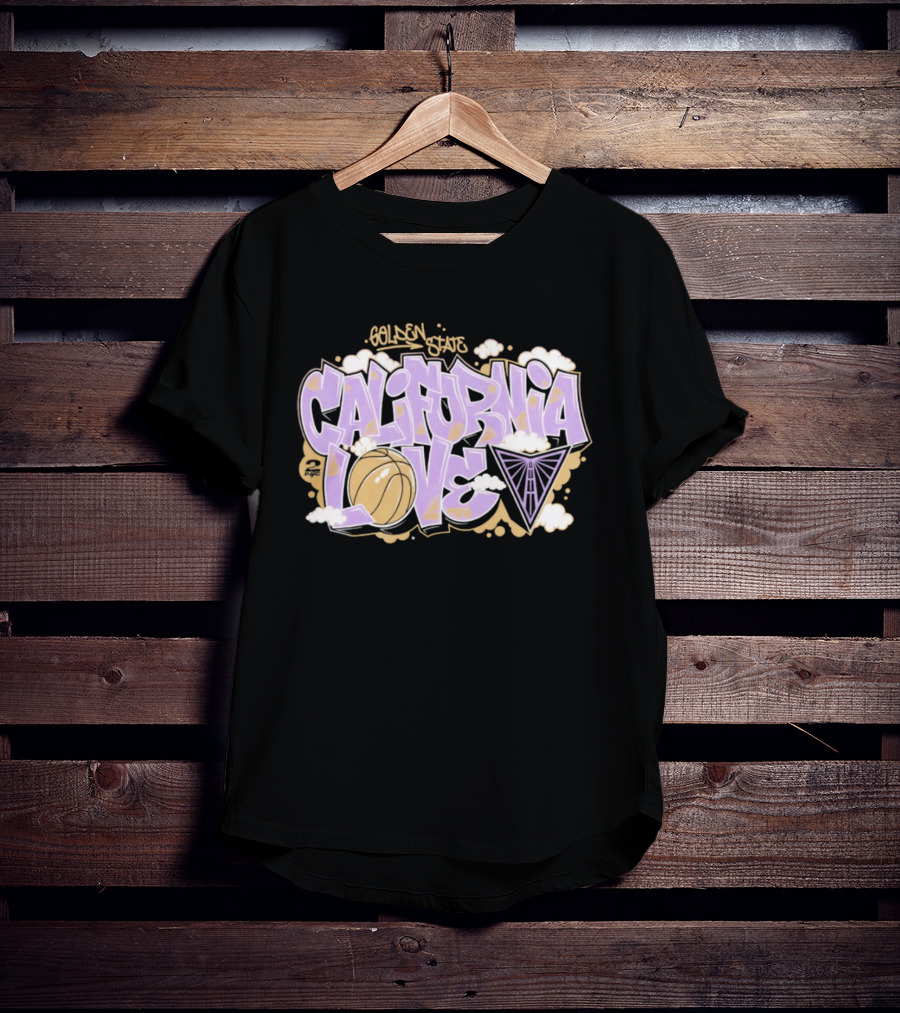 Golden State Valkyries Sportiqe X 2PAC California Love Basketball Clouds T-Shirt