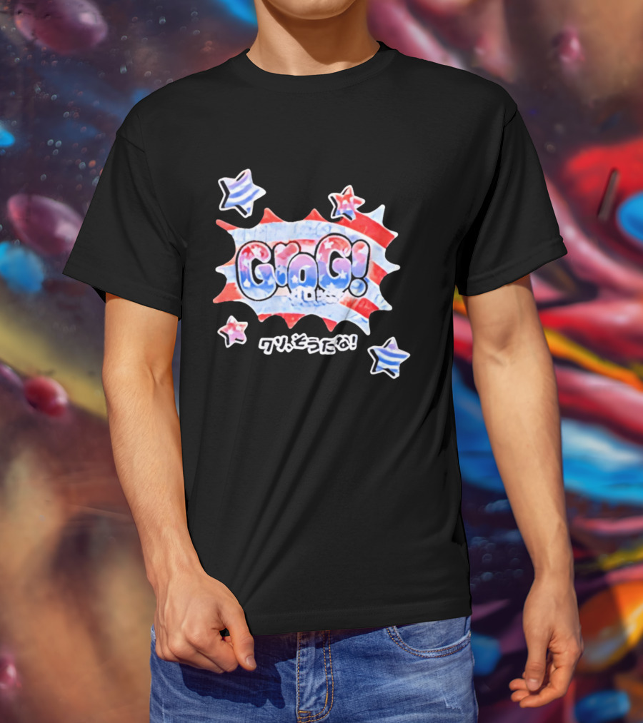 Live Free Grog Hard Grog 2026 Grog Tour Stars And Stripes Comic Burst T-Shirt