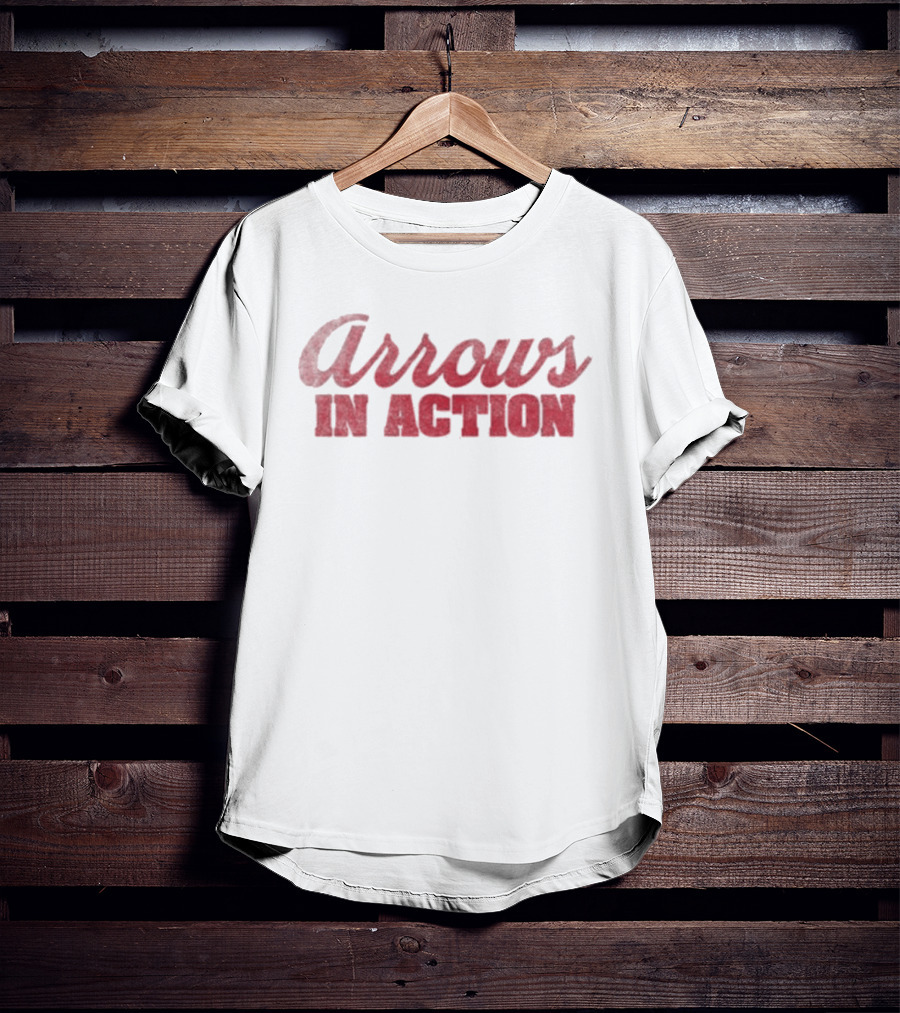 Arrows In Action Red Watercolor Script T-Shirt
