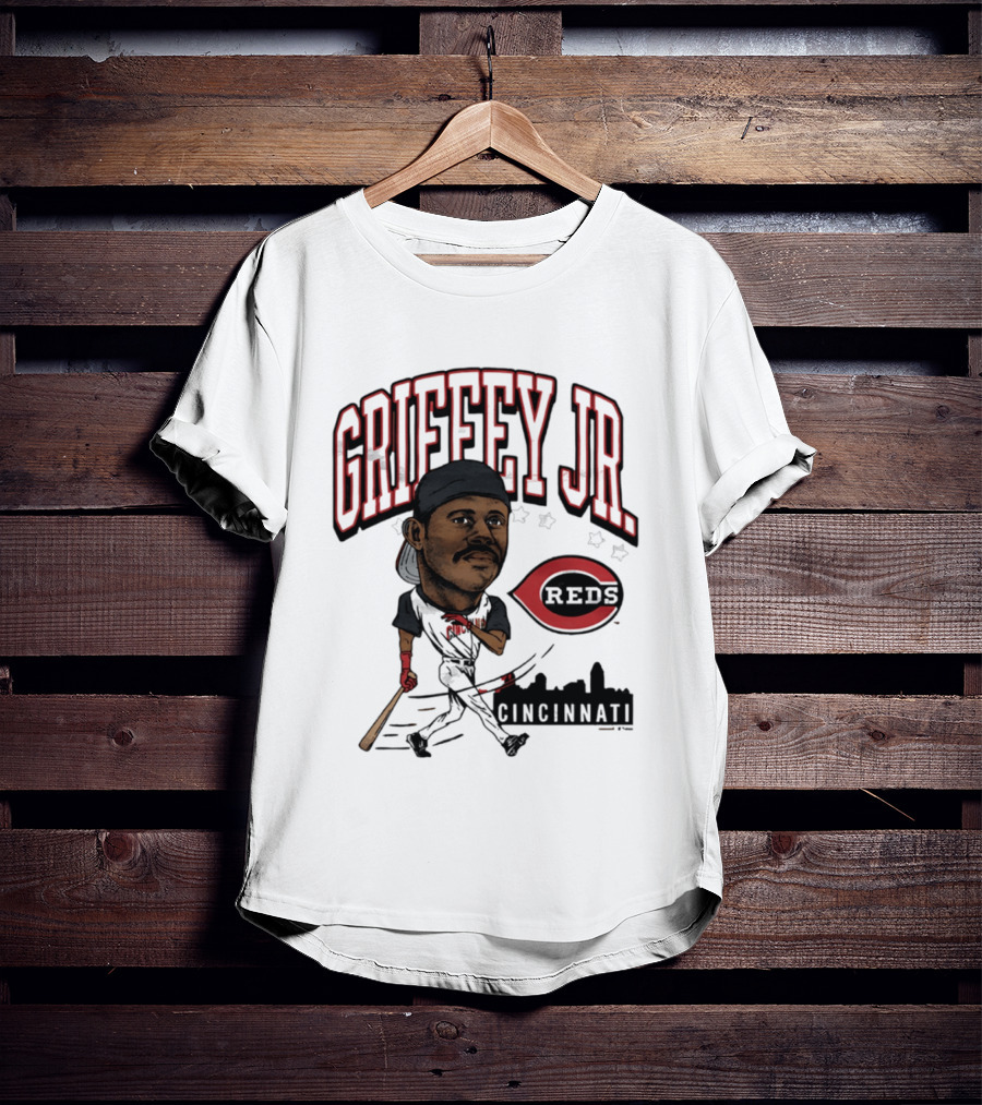 Cincinnati Reds Griffey Jr Caricature Tri Blend T-Shirt