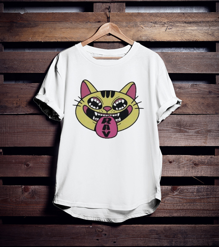 Exociety Rav Cat Vestiges Wild And Funky Cat Face T-Shirt