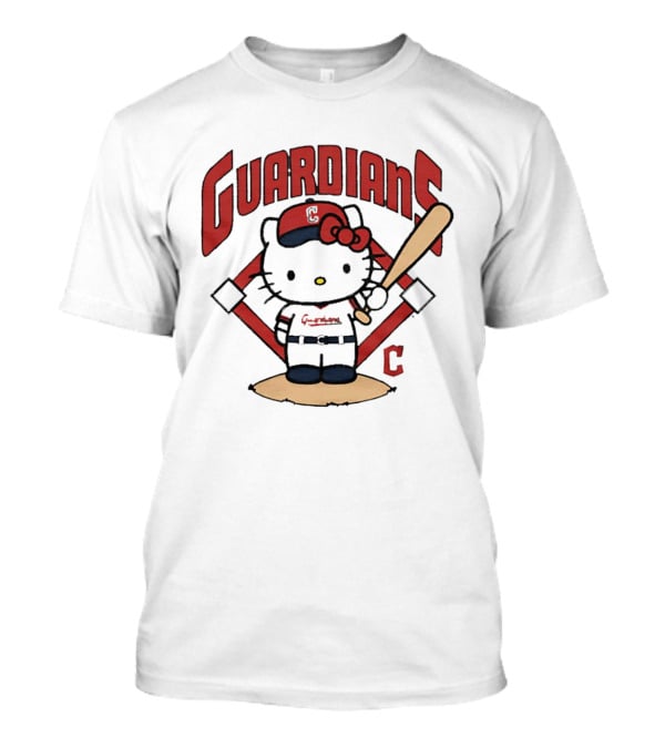 Hello Kitty Cleveland Guardians MLB 2026 Cartoon Collaboration T-Shirt