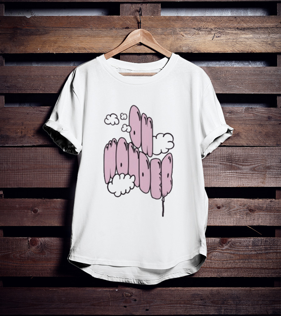 Oh Wonder Pink Balloon Text With Clouds T-Shirt