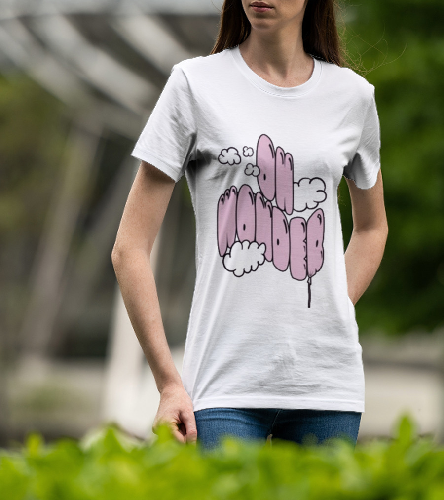 Oh Wonder Pink Balloon Text With Clouds T-Shirt