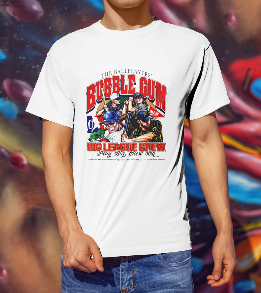 The Ballplayers' Bubble Gum Big League Chew Play Big Chew Big T-Shirt