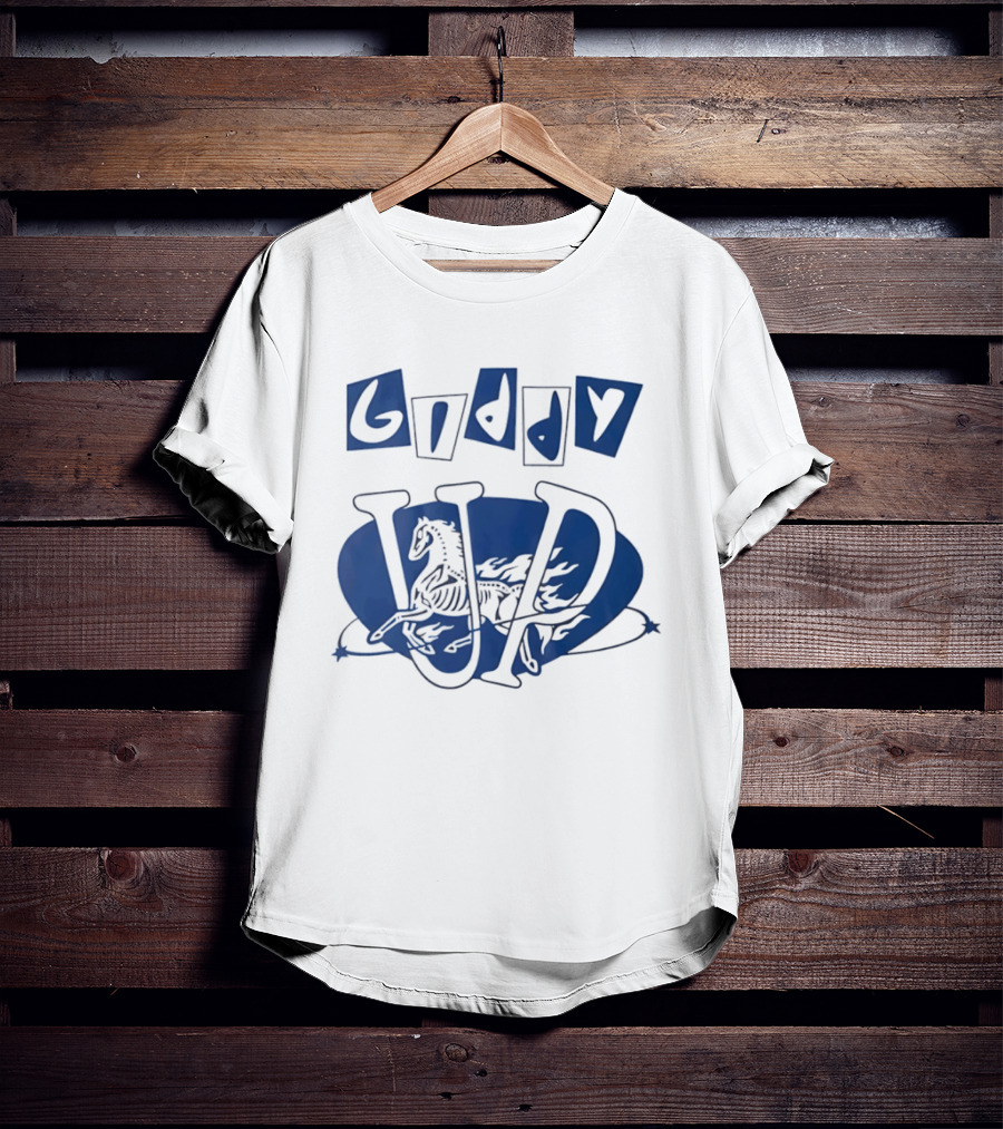 Giddy Up Horse Skeleton Vivid Lettering T-Shirt