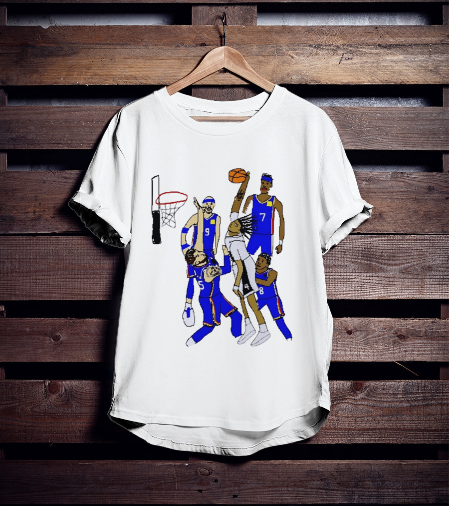 Stephon Castle Dunk Basketball Blue Team Number 4 Drawing T-Shirt