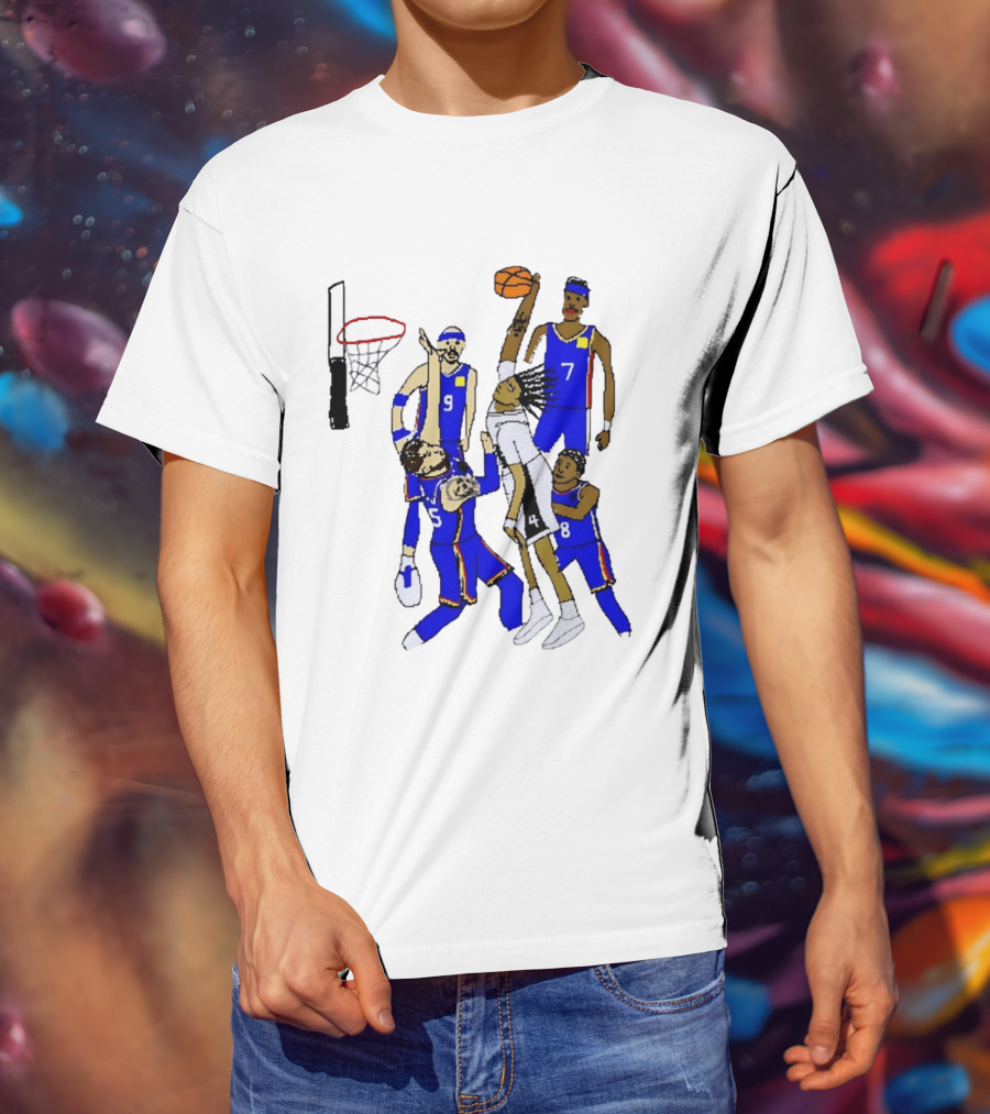 Stephon Castle Dunk Basketball Blue Team Number 4 Drawing T-Shirt