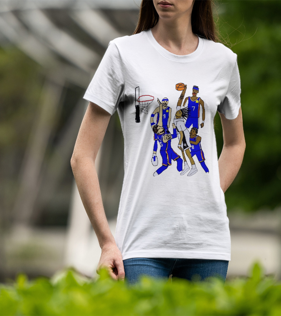 Stephon Castle Dunk Basketball Blue Team Number 4 Drawing T-Shirt