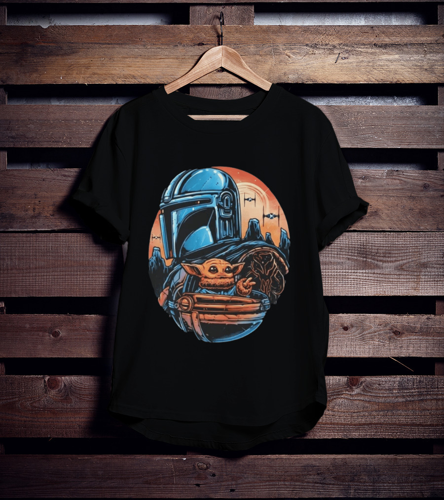 Din Djarin And Grogu Mandalorian Saga Rise Against The Empire T-Shirt