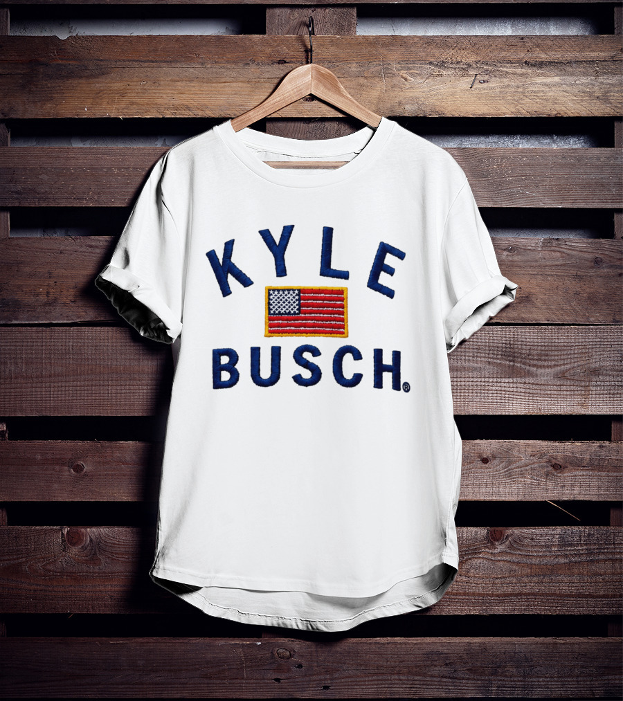 Kyle Busch American Flag Racing Patch T-Shirt