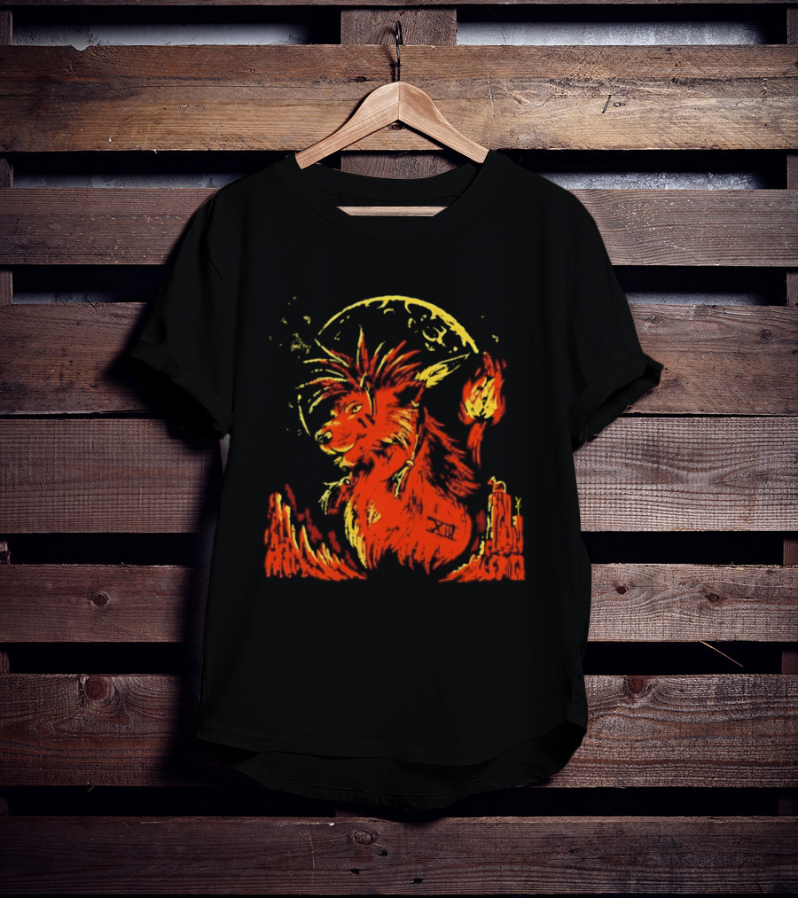 Red XIII Final Fantasy Guardian Of The Canyon Moonlit Fire Aura T-Shirt
