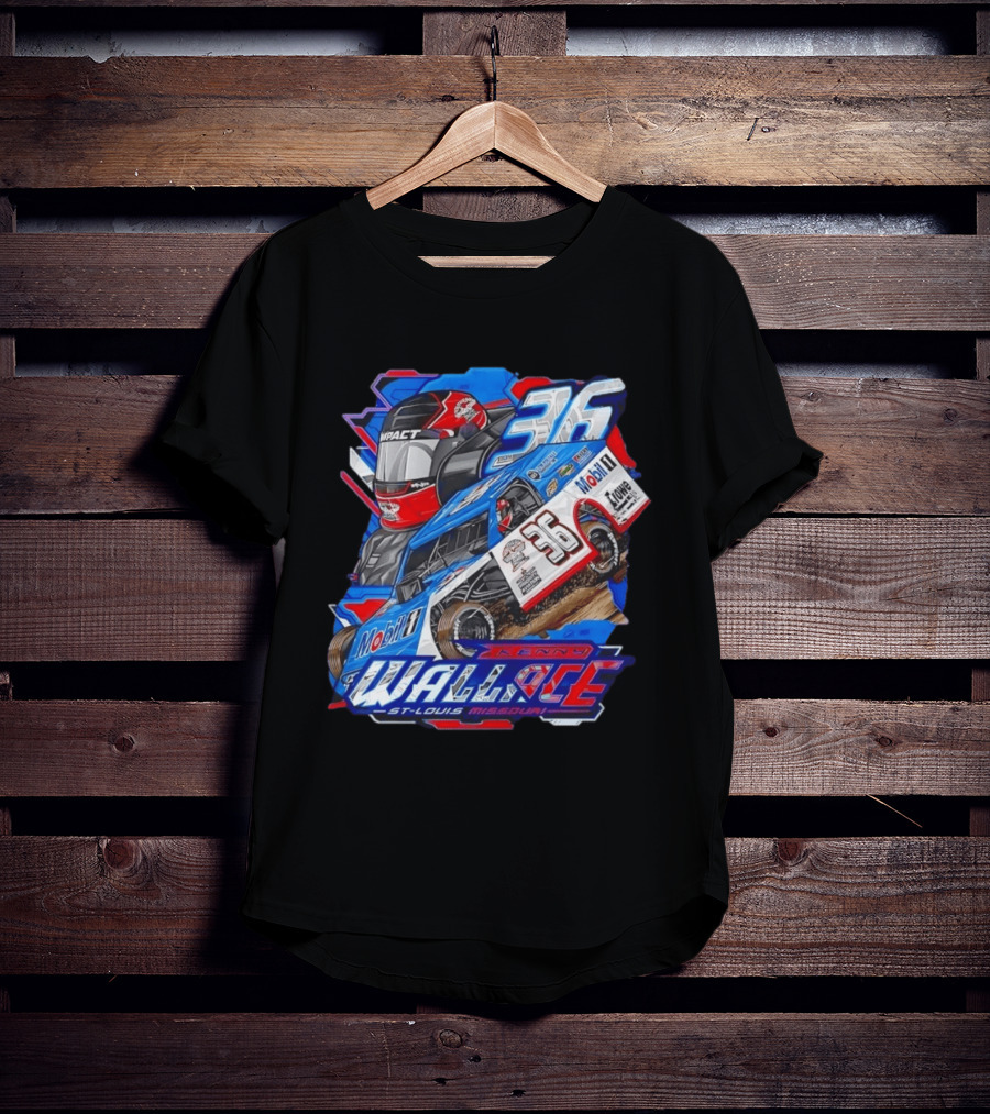 Kenny Wallace 36 Mobil 1 Racing St Louis Missouri Dirt Track T-Shirt