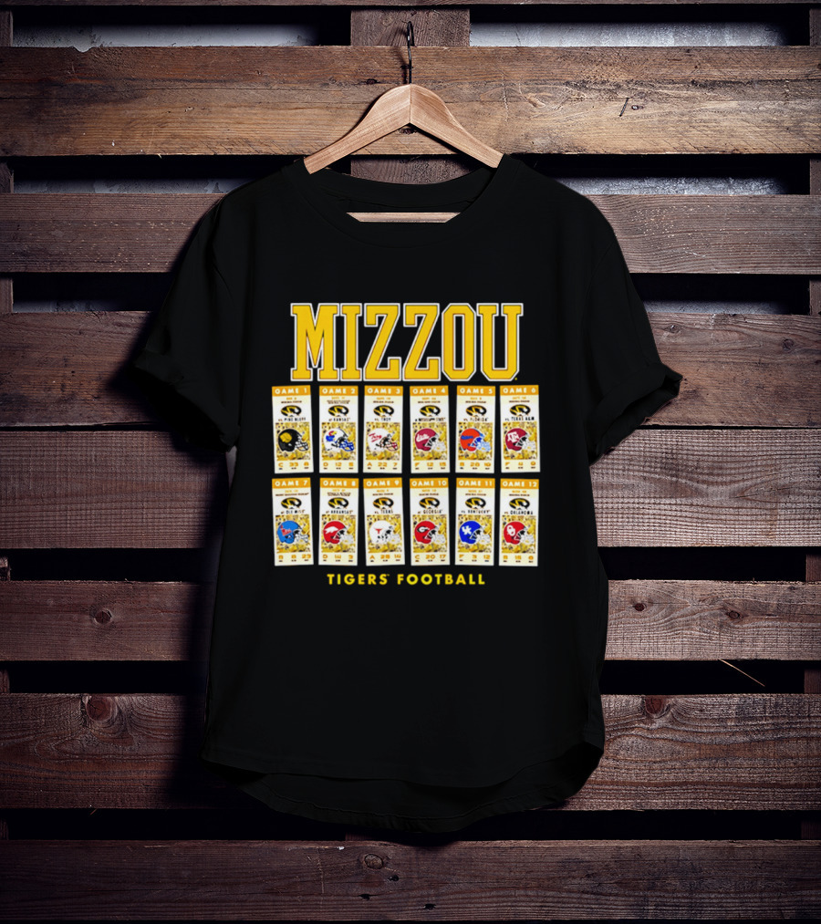 Mizzou Tigers 2026 Football Season Schedule Games T-Shirt