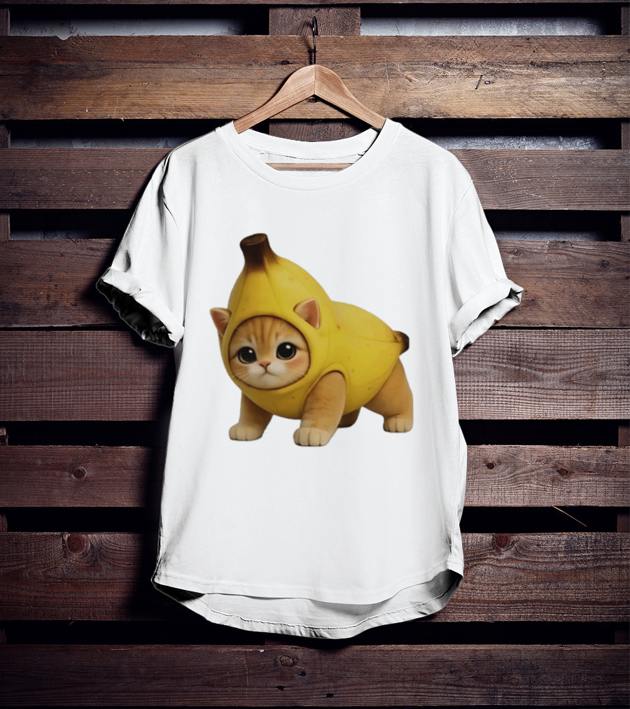 Banana Kitty Cute Cat In Fruit Costume T-Shirt