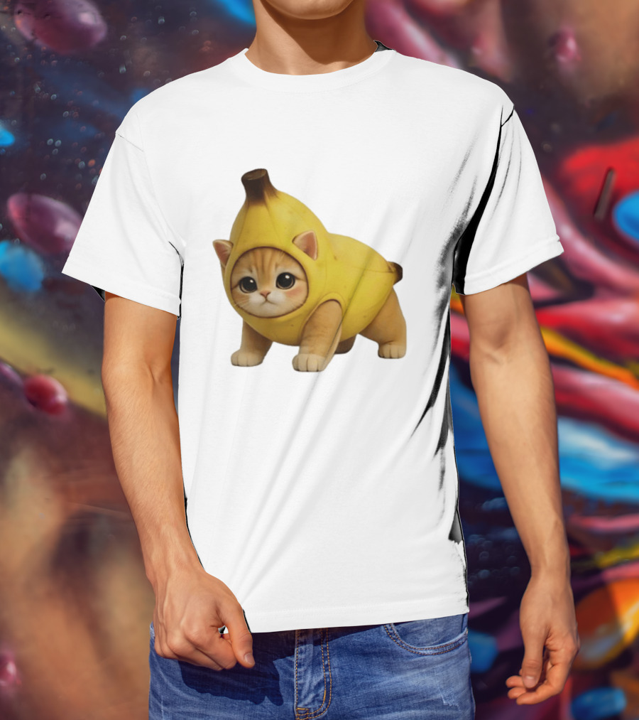 Banana Kitty Cute Cat In Fruit Costume T-Shirt