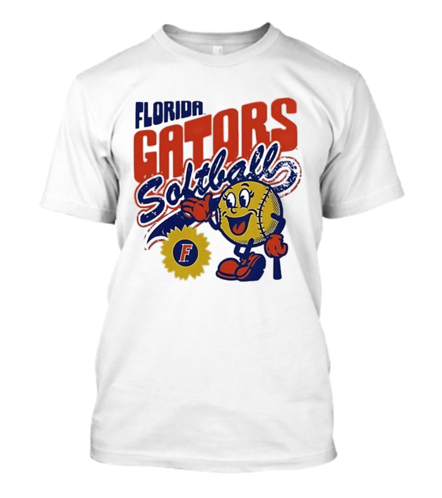 Florida Gators Softball Sunflower Vintage Cartoon Baseball T-Shirt