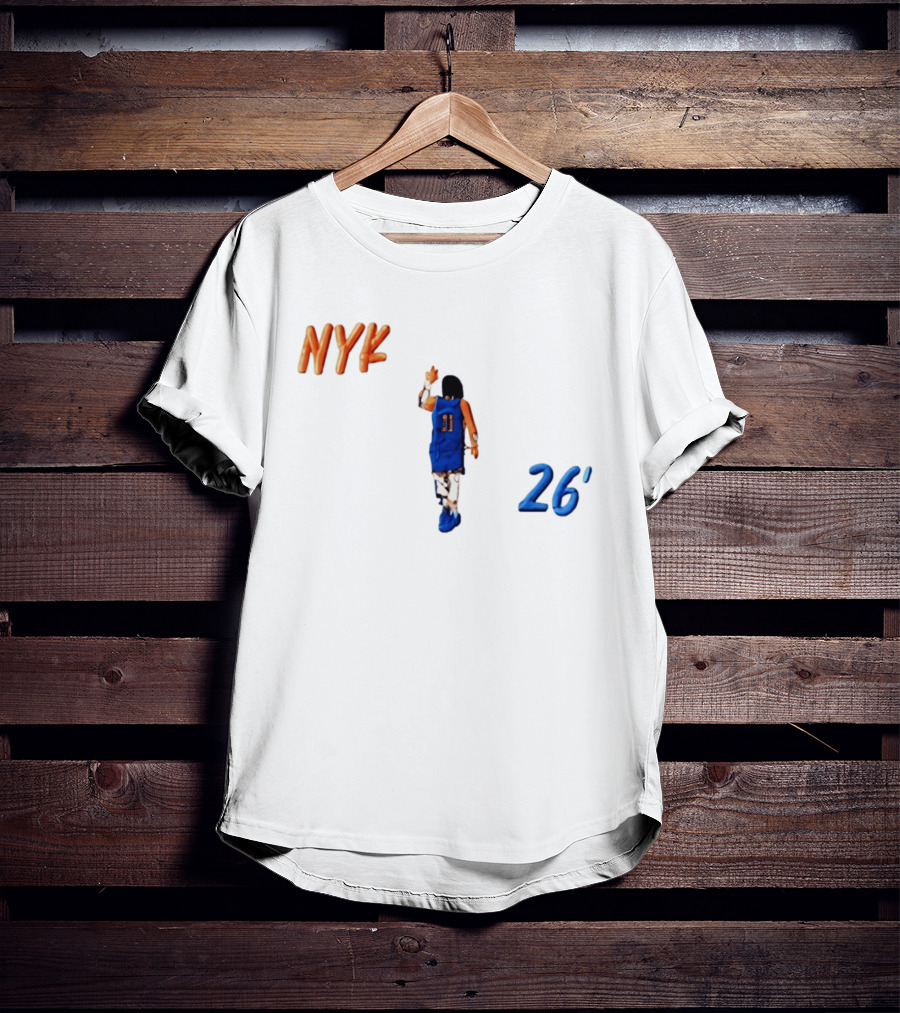 NYK Jalen Brunson Caricature 26' Basketball NBA New York Knicks T-Shirt