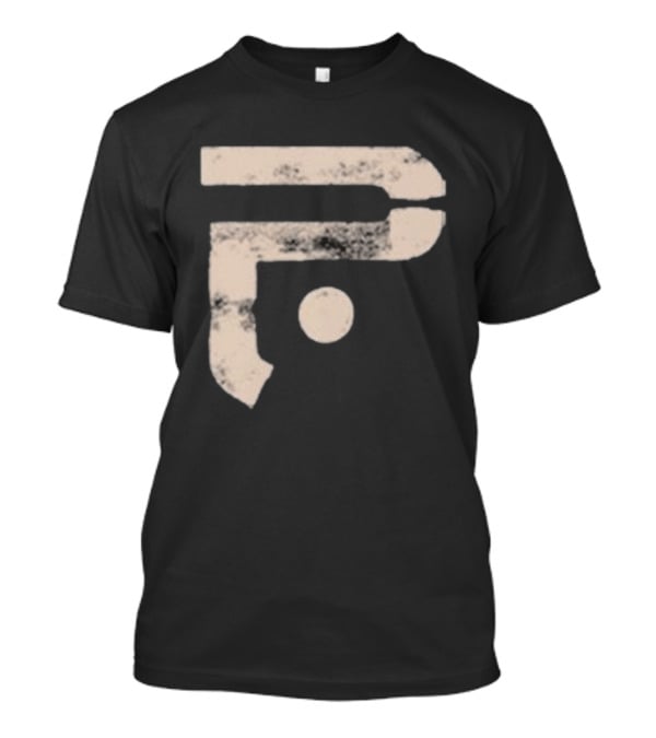 A Pale White Dot Abstract Symbol With Textured Circular Motif T-Shirt