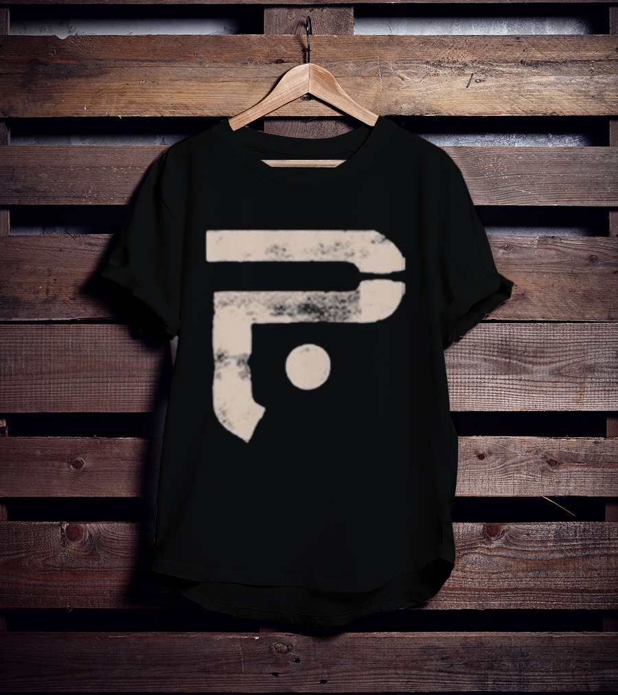 A Pale White Dot Abstract Symbol With Textured Circular Motif T-Shirt