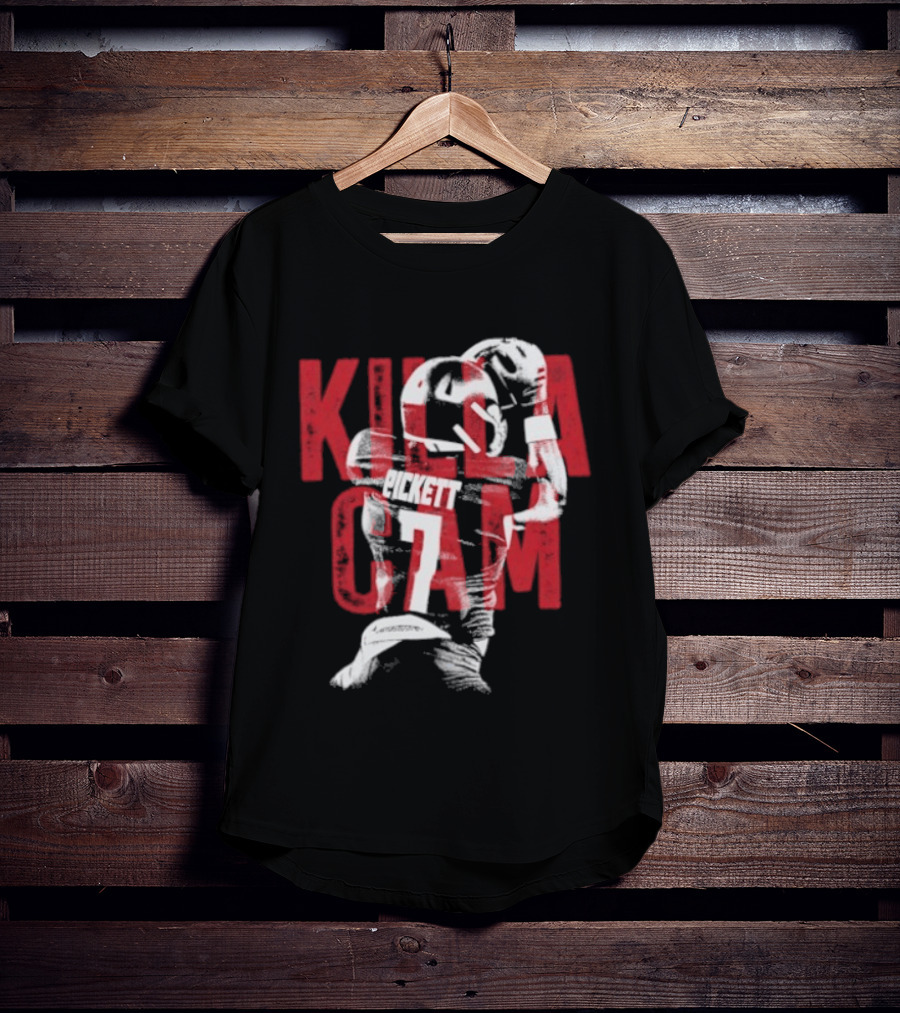 Killa Cam Pickett Kansas Jayhawks 7 Bitmap Overlay T-Shirt