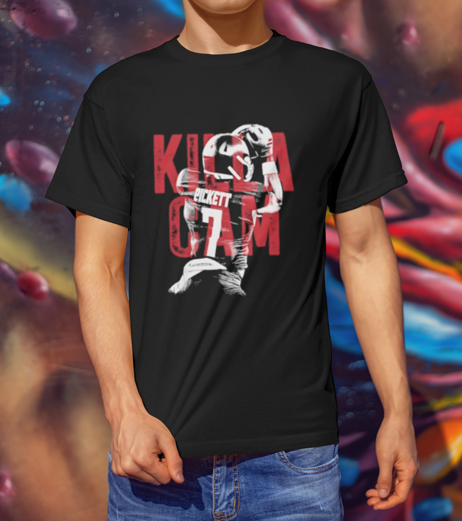 Killa Cam Pickett Kansas Jayhawks 7 Bitmap Overlay T-Shirt