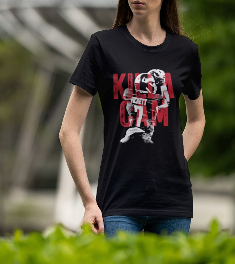 Killa Cam Pickett Kansas Jayhawks 7 Bitmap Overlay T-Shirt