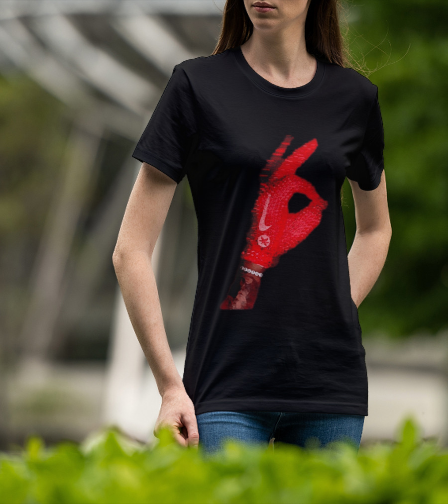 Ohio State Buckeyes Ice Glove Iceman Nike Scarlet Football Glove T-Shirt