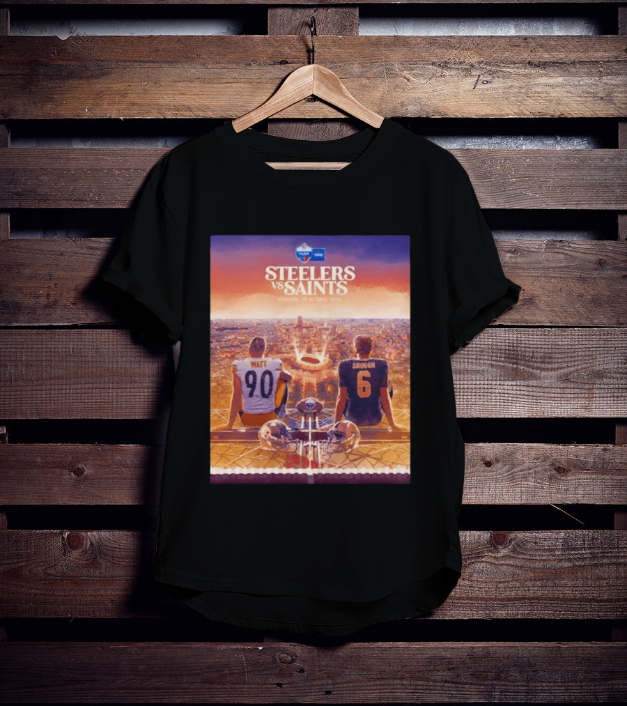 Steelers Vs Saints Paris Game Dimanche 25 Octobre 2026 Watt Shough T-Shirt