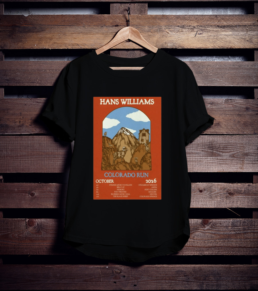 Hans Williams Colorado Run October 2026 Steamboat Springs Aspen Fort Collins Boulder Denver Colorado Springs T-Shirt