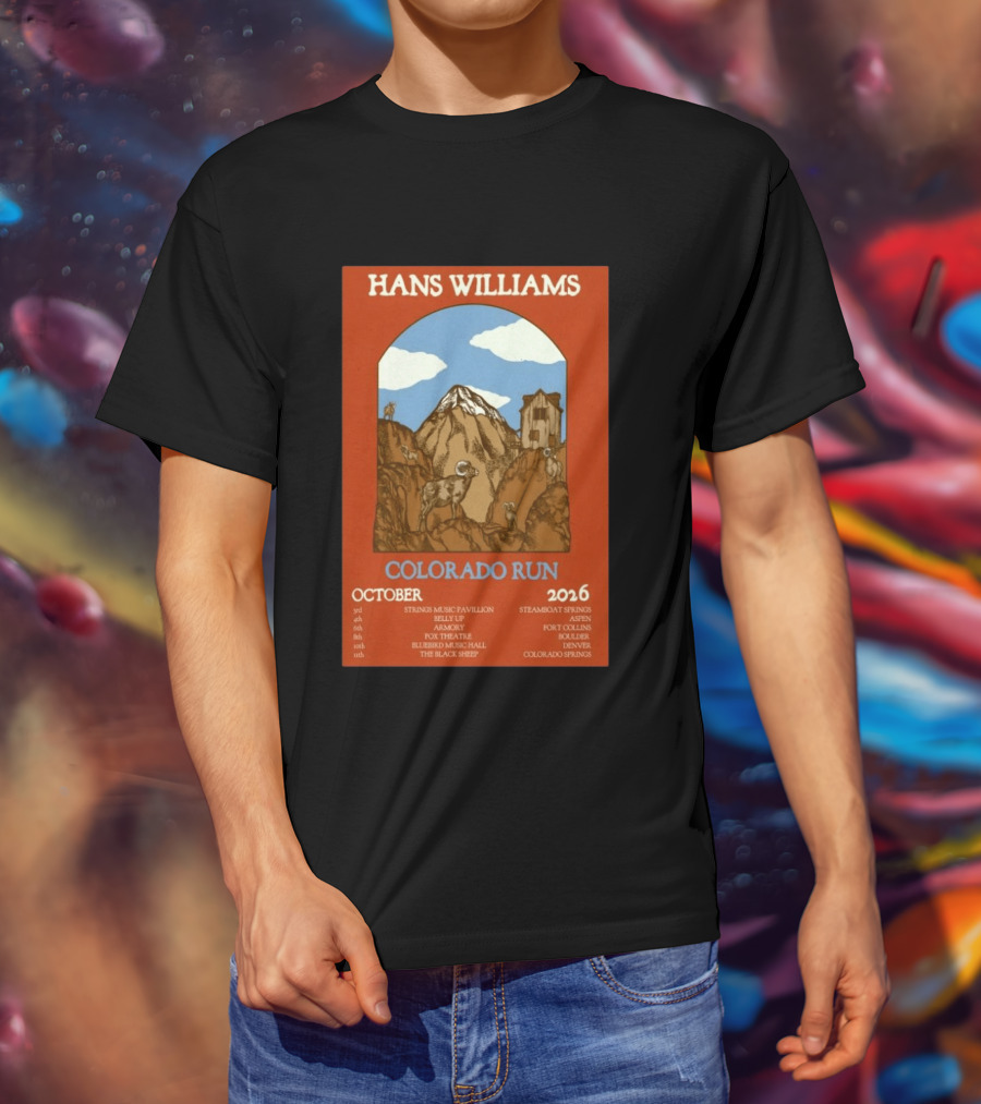 Hans Williams Colorado Run October 2026 Steamboat Springs Aspen Fort Collins Boulder Denver Colorado Springs T-Shirt