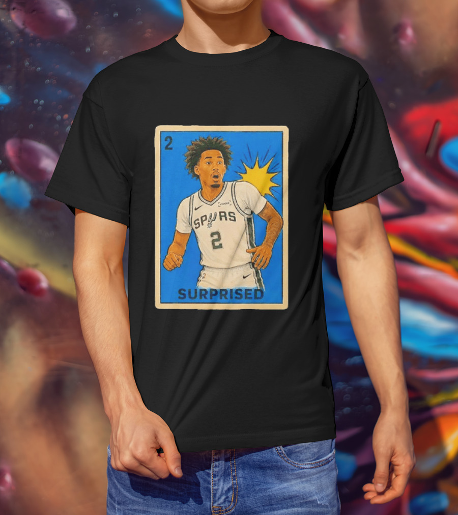 Surprised Dylan Harper Spurs Basketball Card T-Shirt