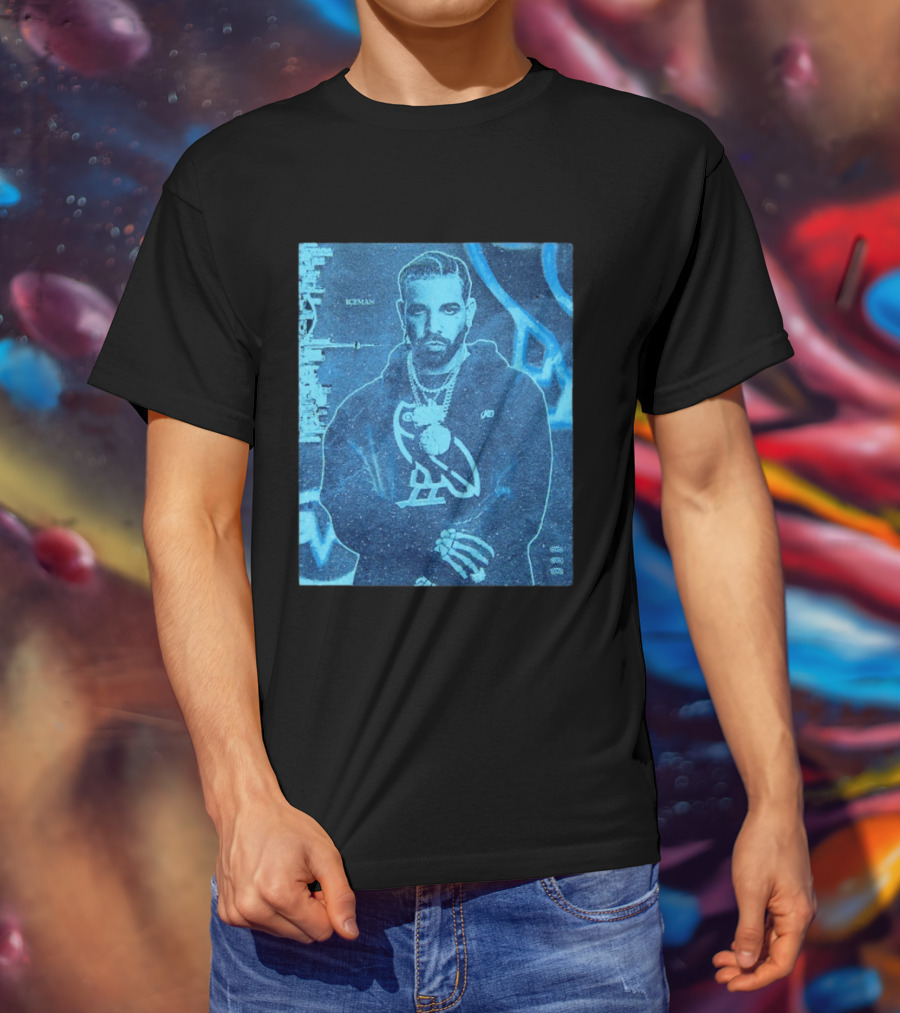 ICEMAN Owl Graphic Drake Blue Portrait With City Skyline T-Shirt