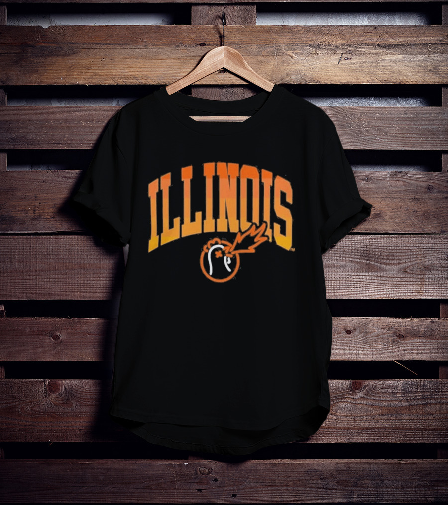 Illinois Hot Ones Heat Chart Flame Orange T-Shirt