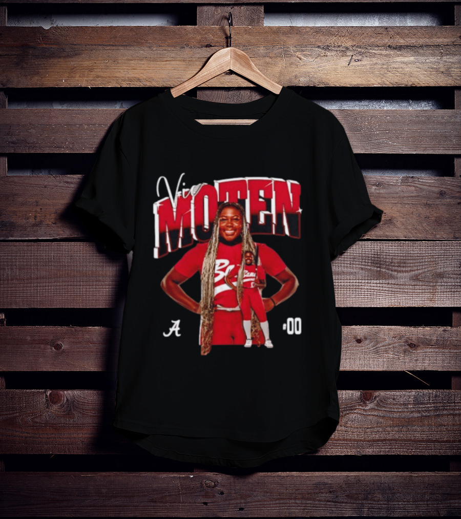 Vic Moten 00 Alabama Crimson Tide Softball Red Uniform Player Pose T-Shirt