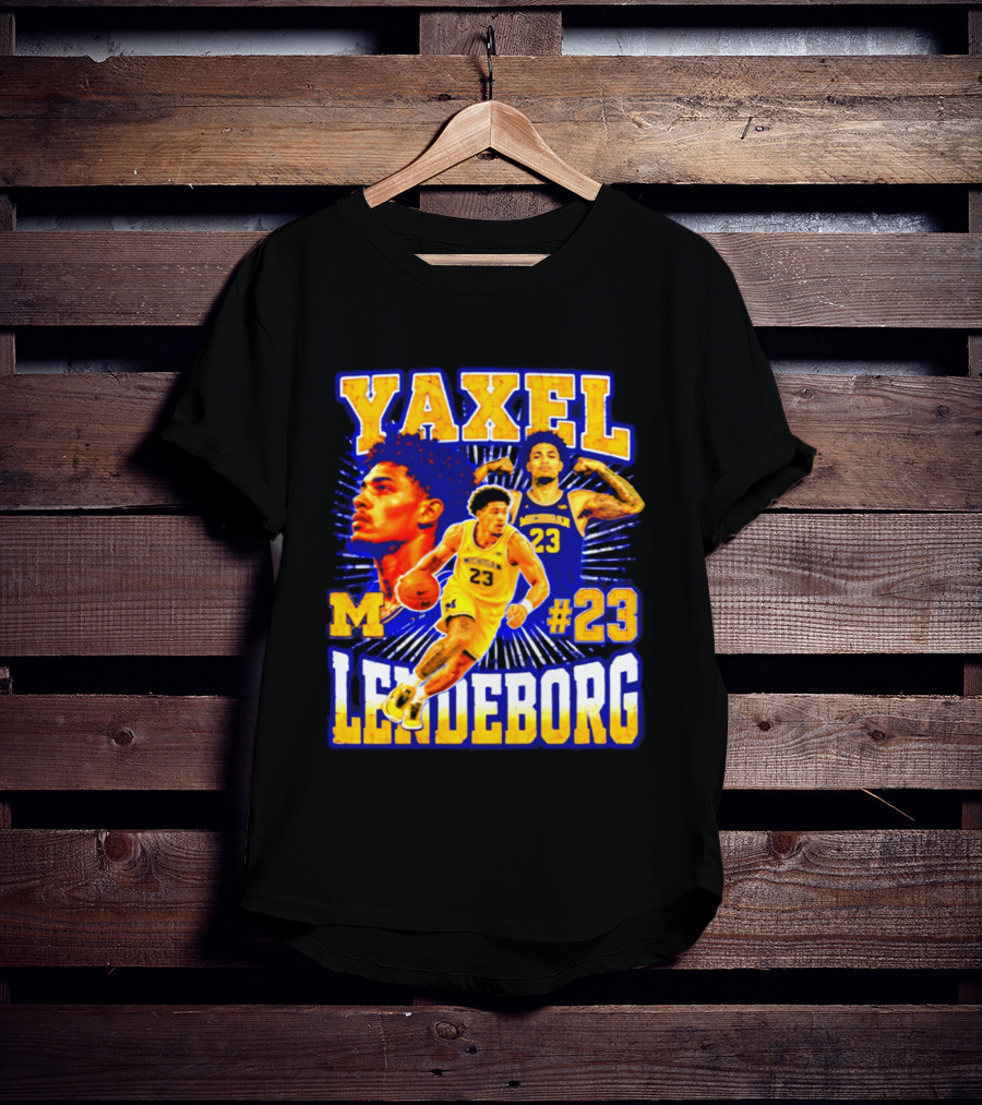 Yaxel Lendeborg Michigan Wolverines M #23 Basketball Player T-Shirt