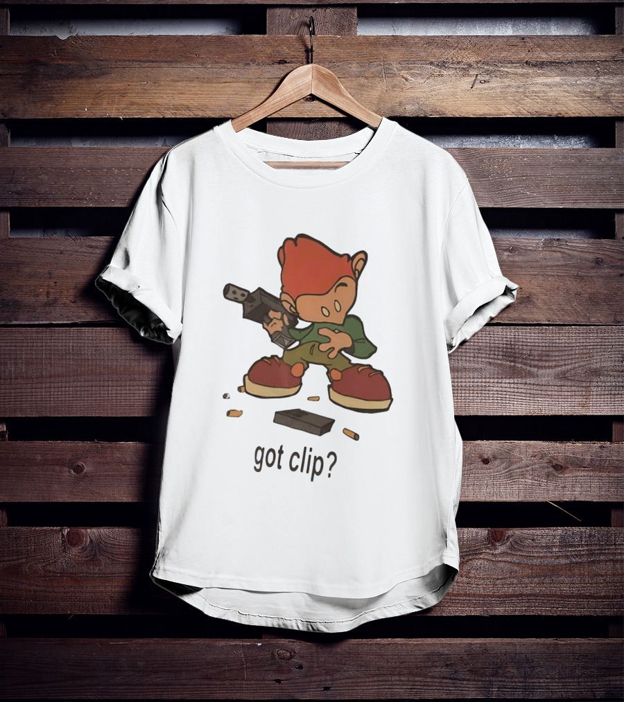 Pico Got Clip Gun Ammo Magazine Casings Retro Cartoon T-Shirt