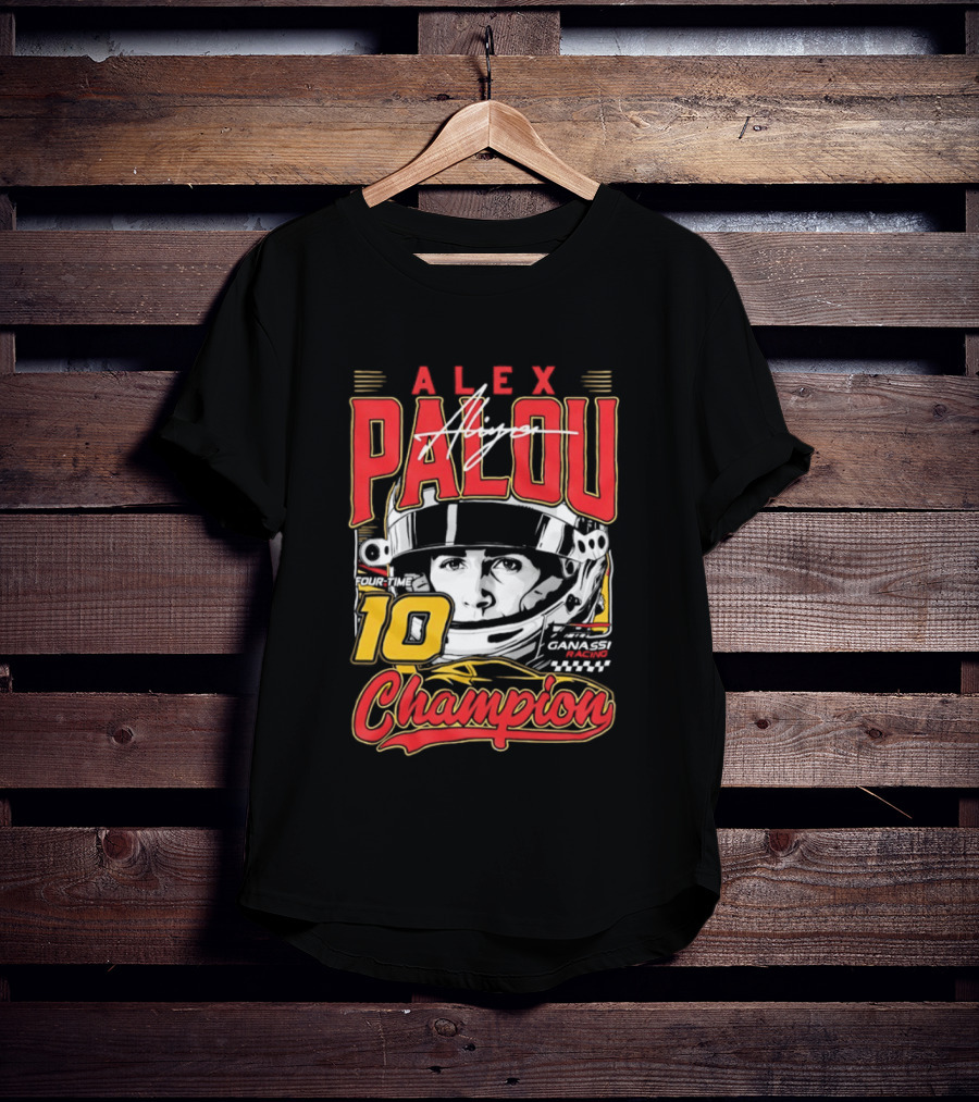 Alex Palou Autograph 10 Champion Racing Helmets T-Shirt