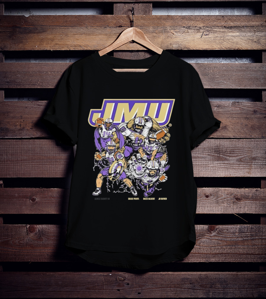 JMU Marvel Super Hero James Madison Dukes Football Team T-Shirt