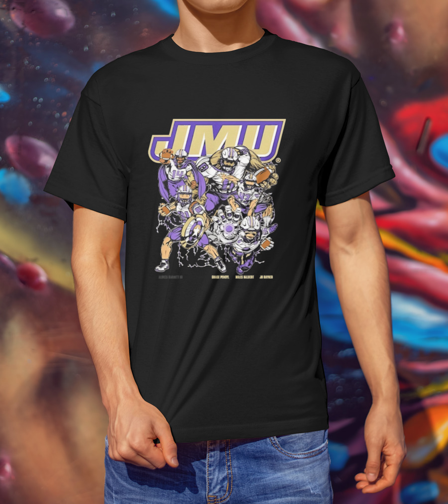 JMU Marvel Super Hero James Madison Dukes Football Team T-Shirt