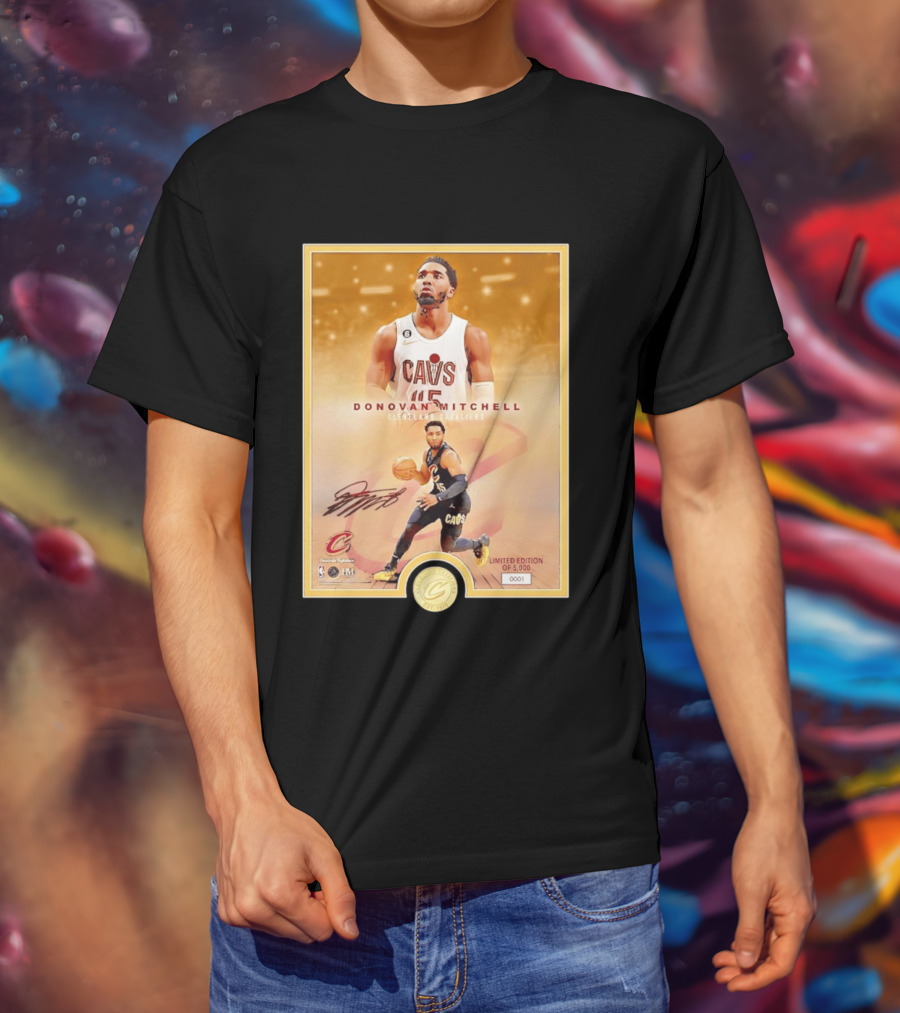 Donovan Mitchell Cleveland Cavaliers Limited Edition Bronze Coin Photo Mint T-Shirt