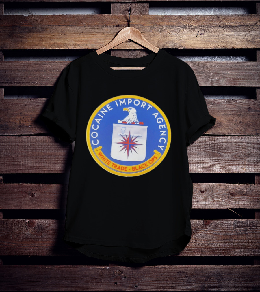 Cocaine Import Agency Eagle Emblem White Trade Black Ops T-Shirt