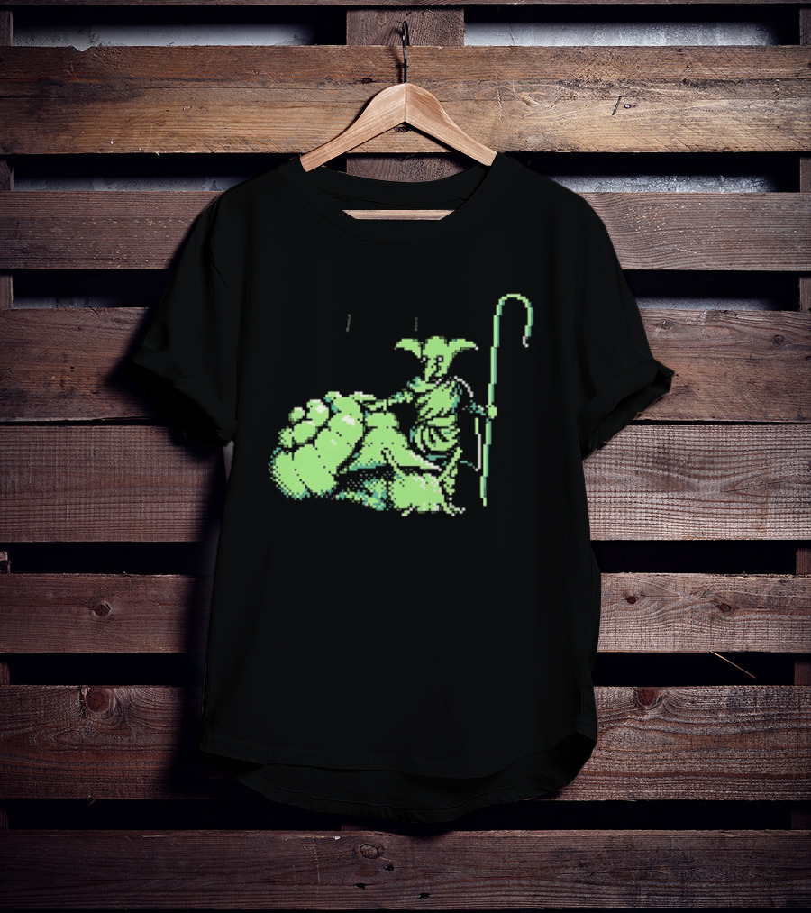 Goblin Shepherd With Staff Pixel T-Shirt