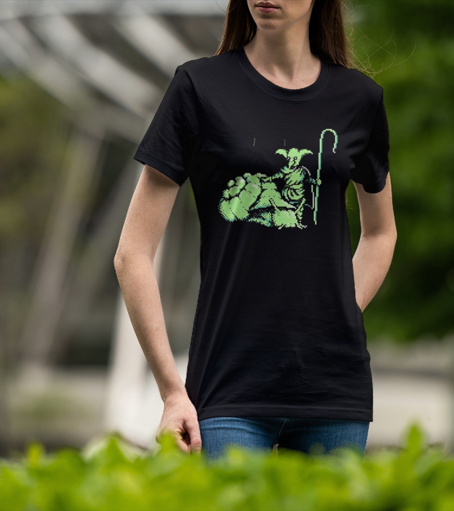 Goblin Shepherd With Staff Pixel T-Shirt