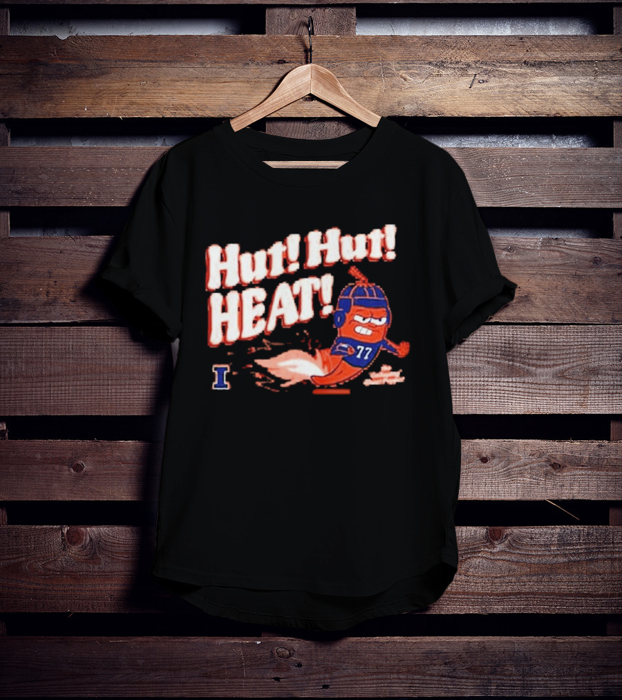 Illinois Galloping Ghost Pepper Hut Hut Heat Football 77 T-Shirt