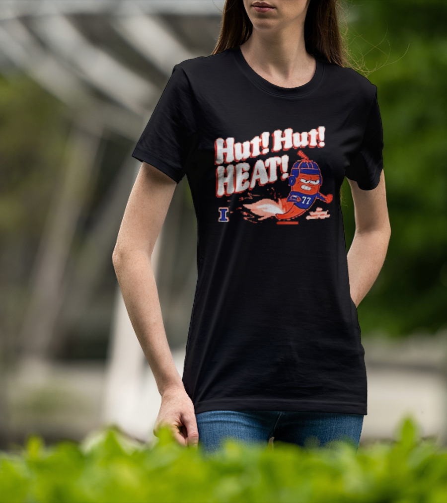 Illinois Galloping Ghost Pepper Hut Hut Heat Football 77 T-Shirt