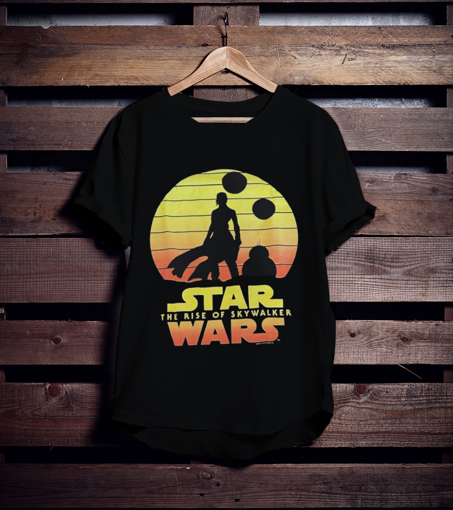 Star Wars The Rise Of Skywalker Silhouette Sunset Scene T-Shirt